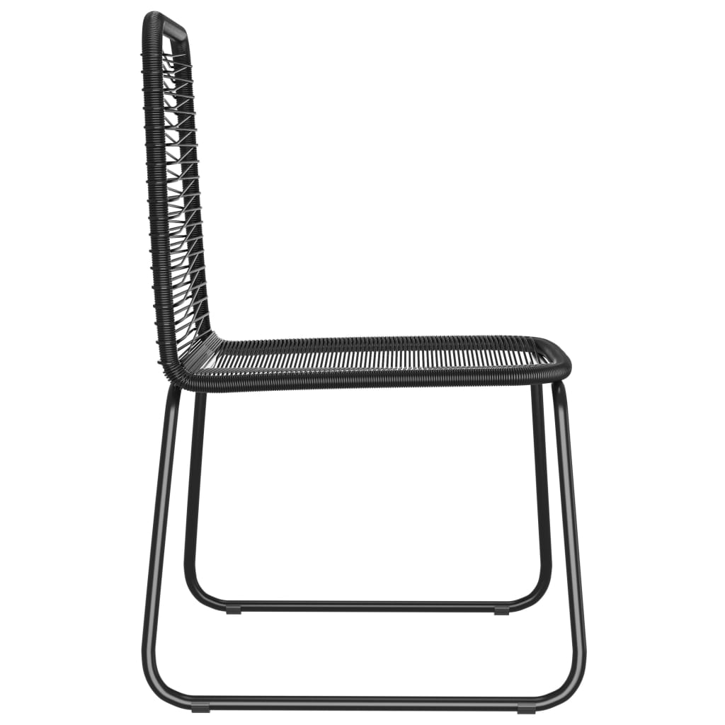 Outdoor Chairs 4 Pcs Poly Rattan Black
