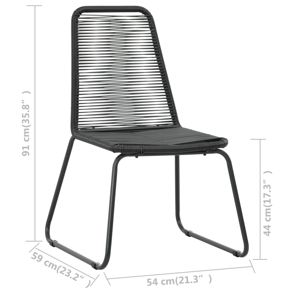 Outdoor Chairs 4 Pcs Poly Rattan Black