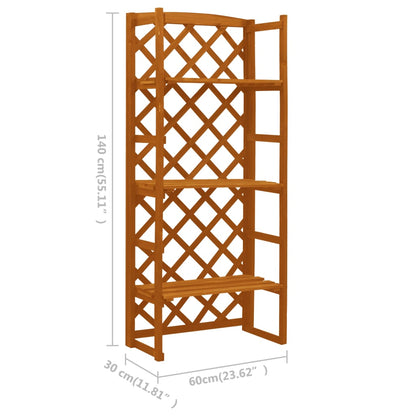 Plant Stand With Trellis 60X30X140 Cm Solid Firwood