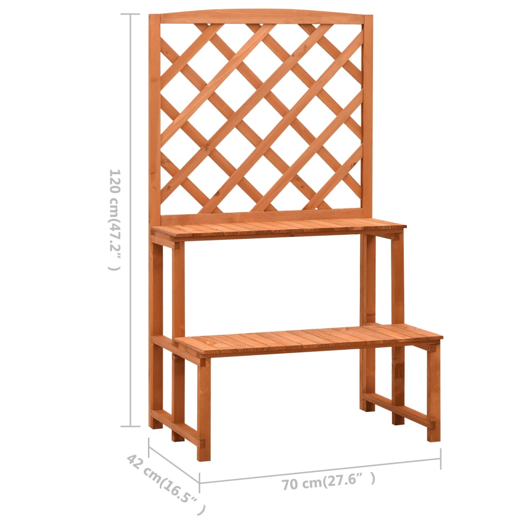 Plant Stand With Trellis 70X42X120 Cm Solid Firwood