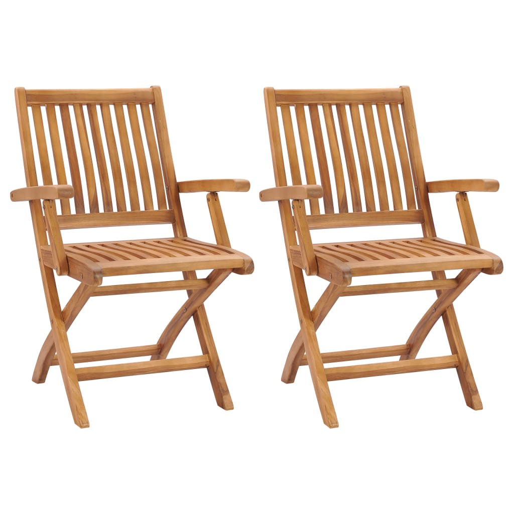 Folding Garden Chairs 4 Pcs Solid Teak Wood