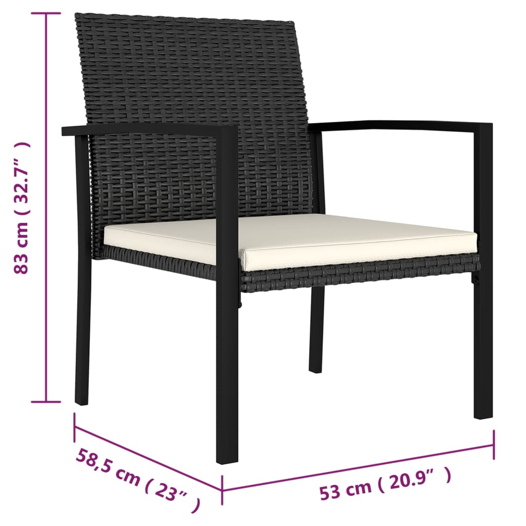 Garden Dining Chairs 2 Pcs Poly Rattan