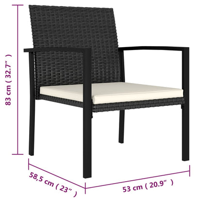 Garden Dining Chairs 2 Pcs Poly Rattan