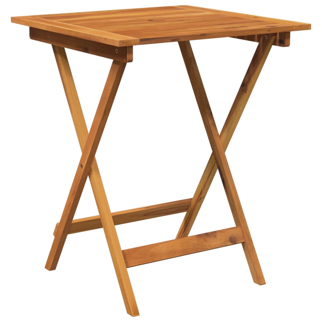3 Piece Folding Garden Dining Set Solid Acacia Wood With Armrest