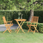 3 Piece Folding Garden Dining Set Solid Acacia Wood With Armrest
