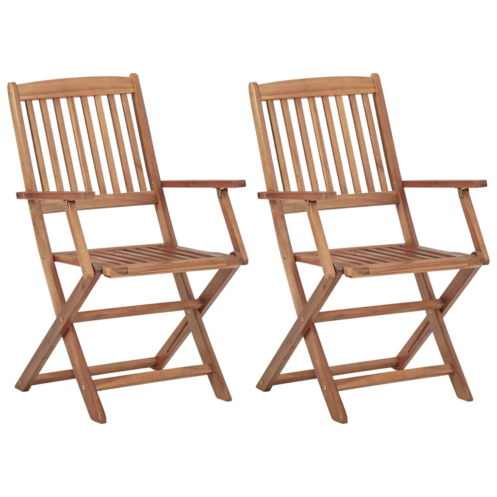 Folding Outdoor Chairs 6 Pcs Solid Acacia Wood
