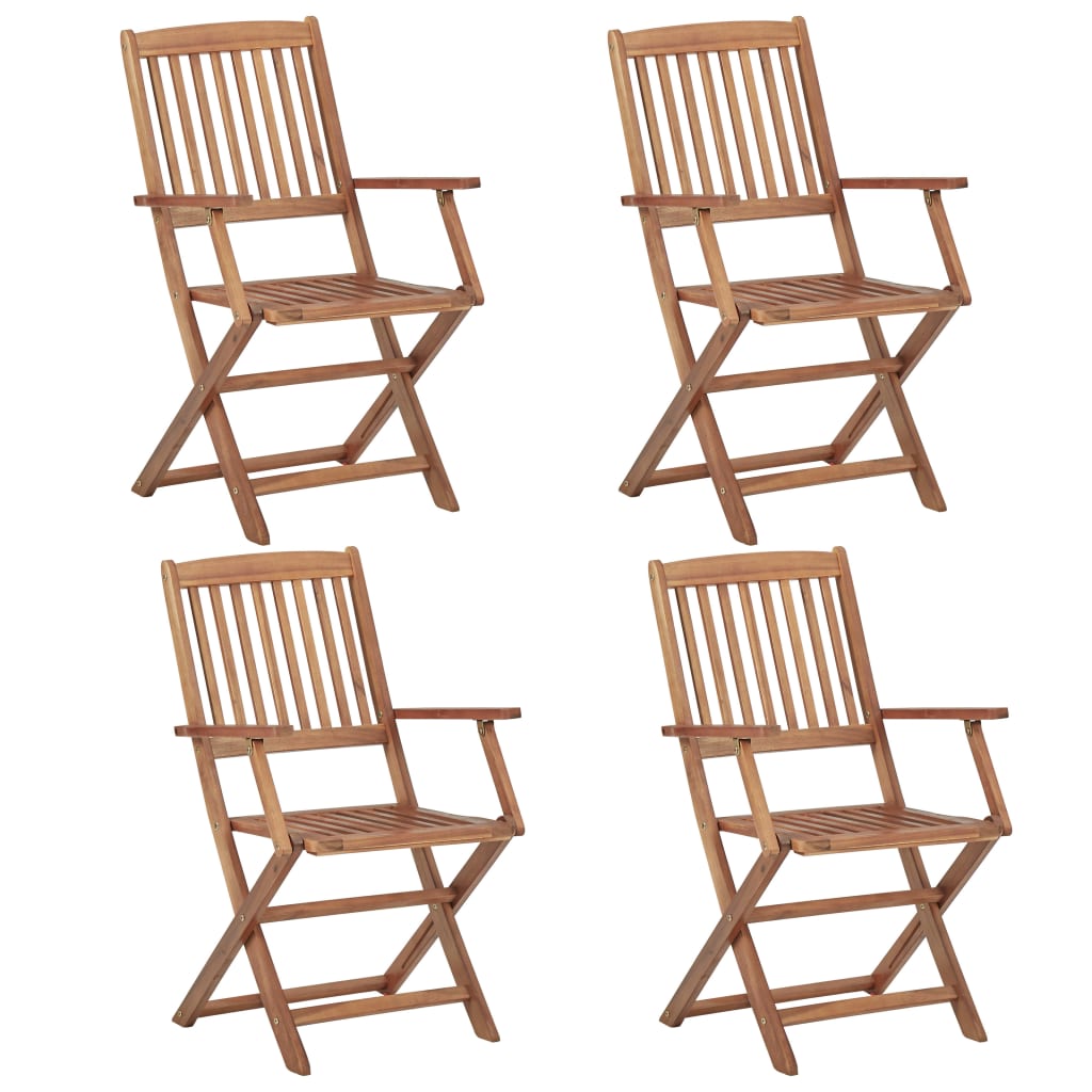 Folding Outdoor Chairs 6 Pcs Solid Acacia Wood
