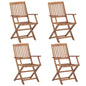 Folding Outdoor Chairs 6 Pcs Solid Acacia Wood
