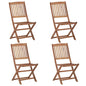 Folding Outdoor Chairs 6 Pcs Solid Acacia Wood