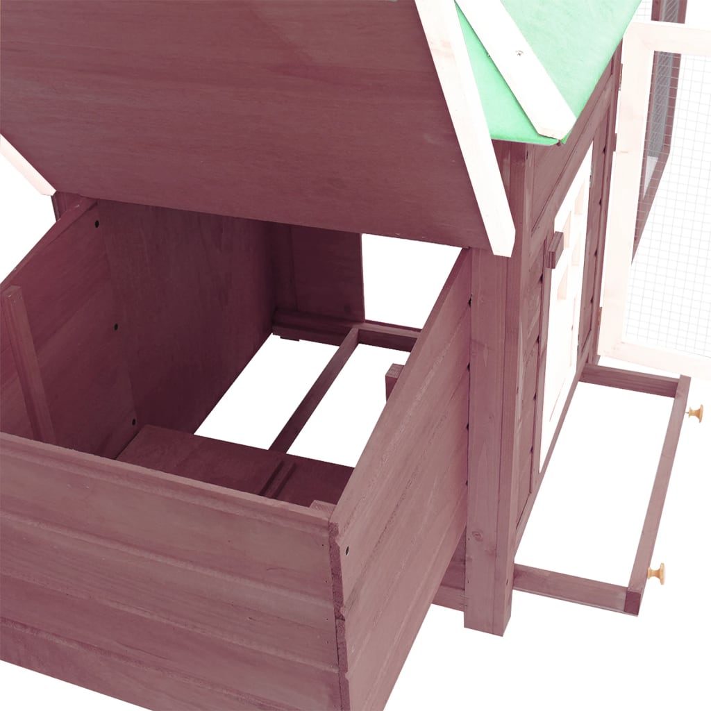 Chicken Coop With Nest Box 190X72X102 Cm Solid Firwood