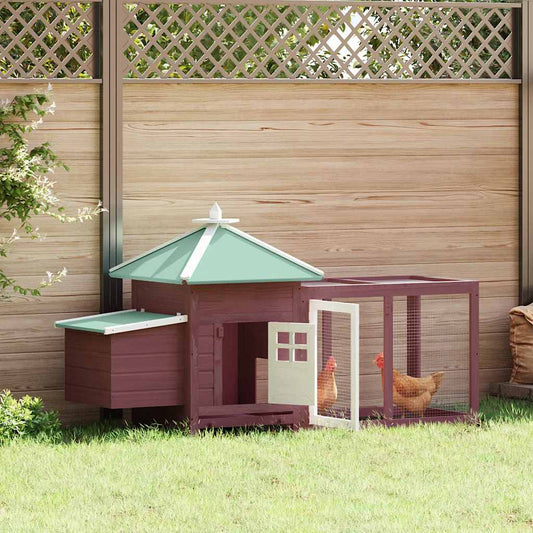 Chicken Coop With Nest Box 190X72X102 Cm Solid Firwood