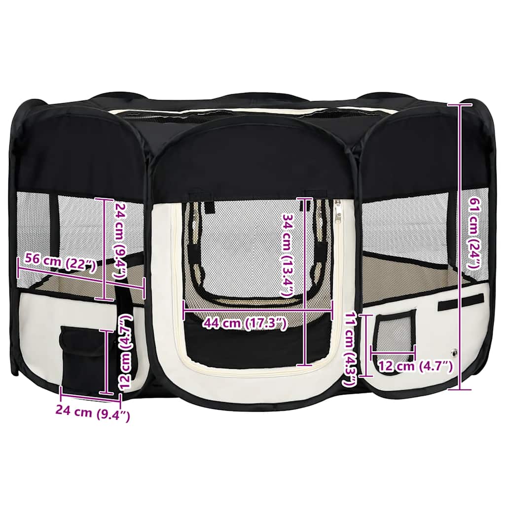 Foldable Dog Playpen With Carrying Bag