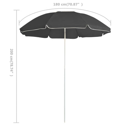 Garden Parasol With Steel Pole 180 Cm