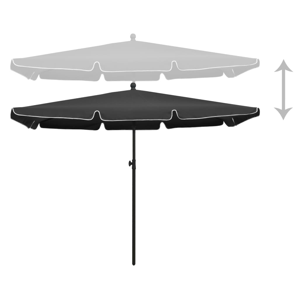 Garden Parasol With Pole 210X140 Cm