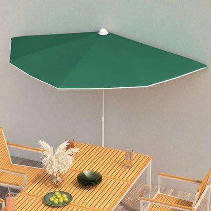 Garden Half Parasol With Pole 180X90 Cm