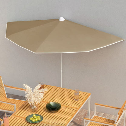 Garden Half Parasol With Pole 180X90 Cm
