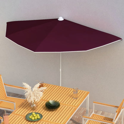 Garden Half Parasol With Pole 180X90 Cm