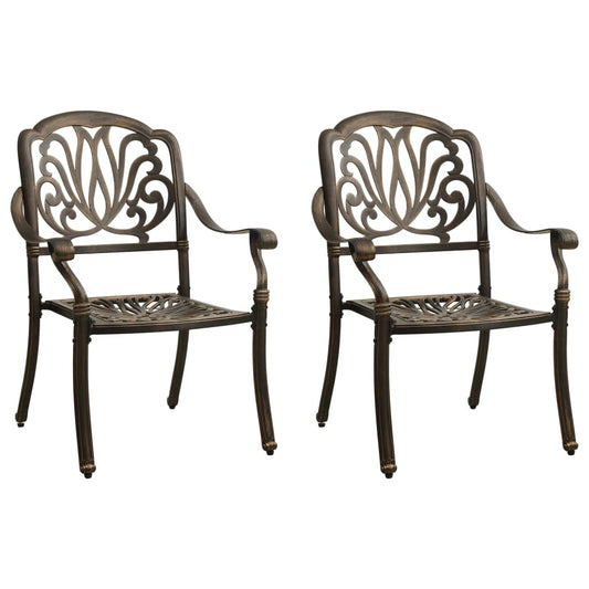 Garden Chairs 2 Pcs Cast Aluminium