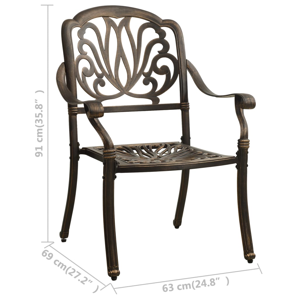 Garden Chairs 2 Pcs Cast Aluminium