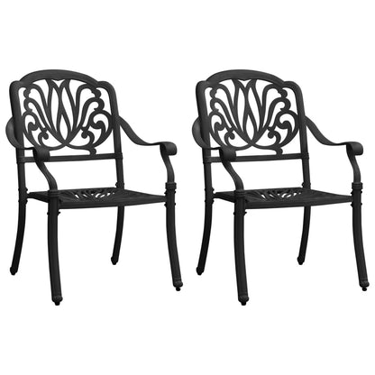 Garden Chairs 2 Pcs Cast Aluminium