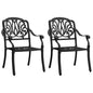 Garden Chairs 2 Pcs Cast Aluminium