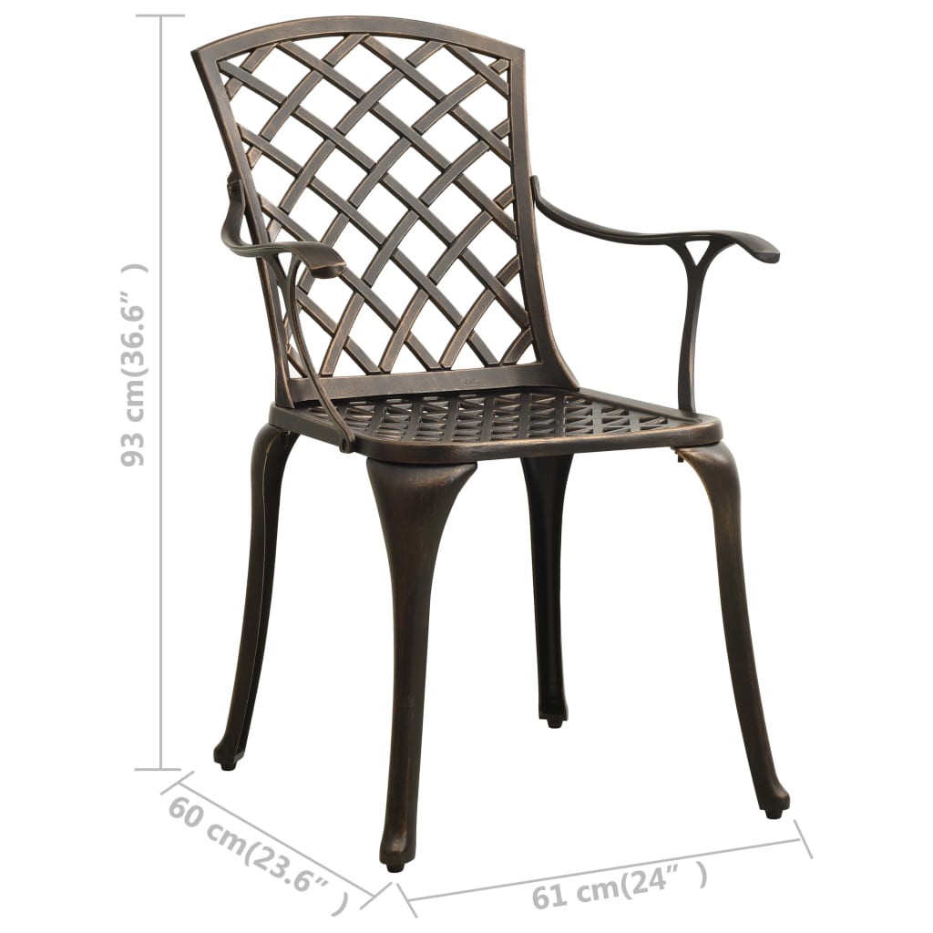 Garden Chairs 2 Pcs Cast Aluminium