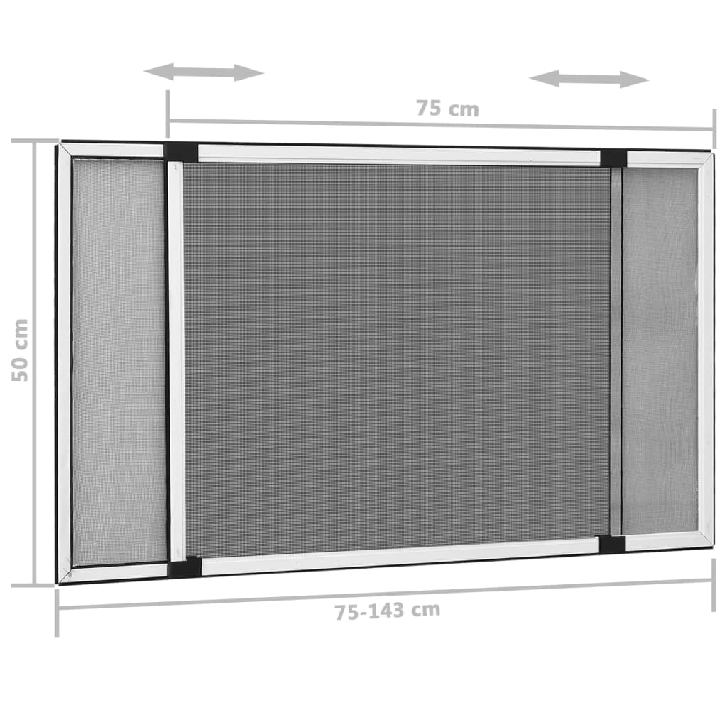 Extendable Insect Screen For Windows (75-143)X50 Cm