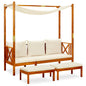 Garden Bench & Footrests Solid Acacia Wood
