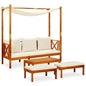 Garden Bench & Footrests Solid Acacia Wood