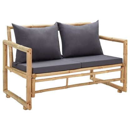 2 Seater Garden Sofa With Cushions Bamboo