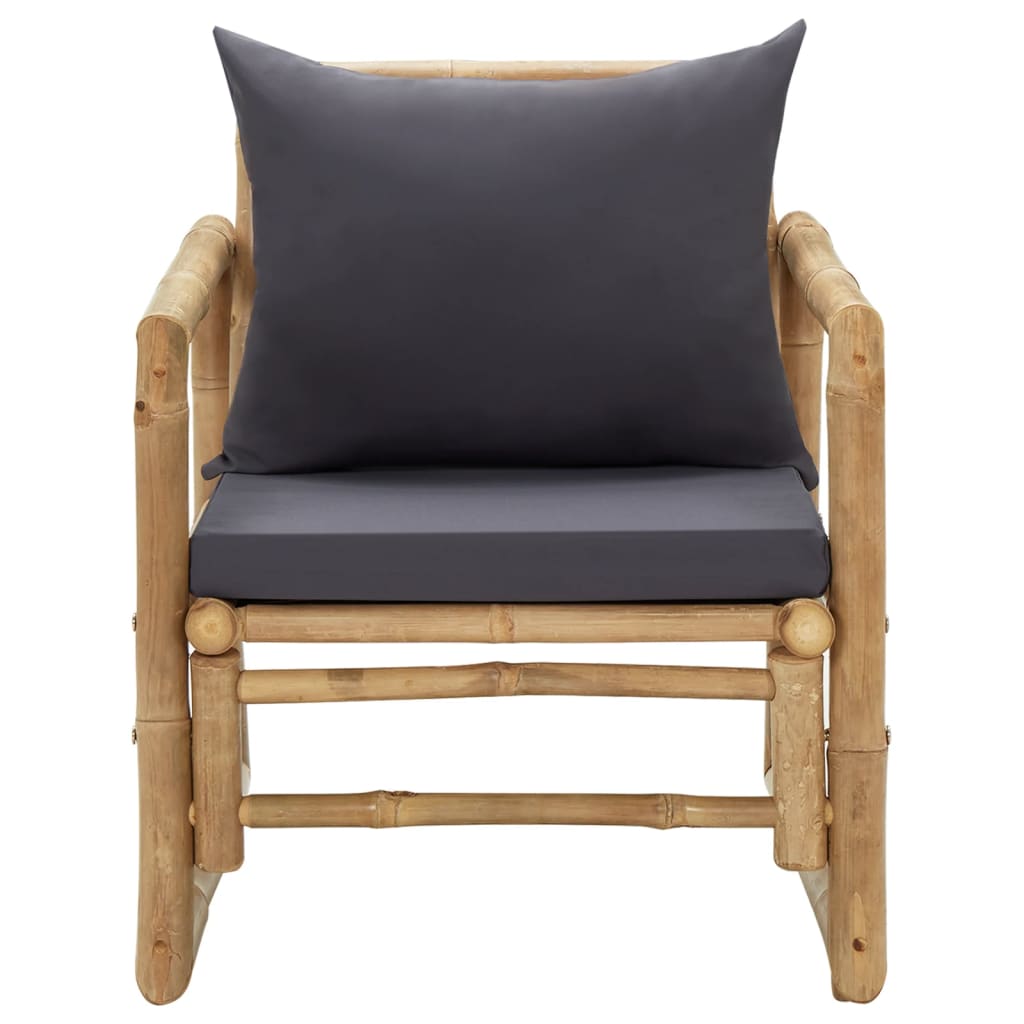 Garden Chairs With Cushions 2 Pcs Bamboo
