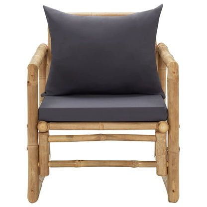 Garden Chairs With Cushions 2 Pcs Bamboo