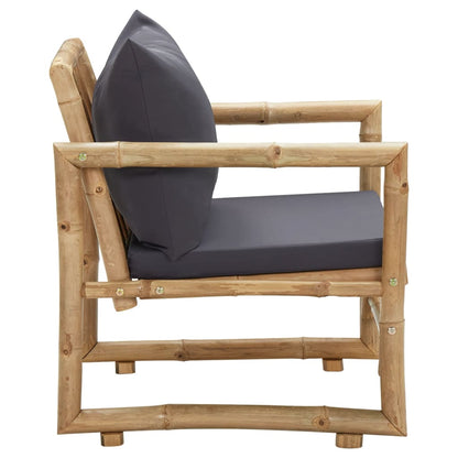 Garden Chairs With Cushions 2 Pcs Bamboo