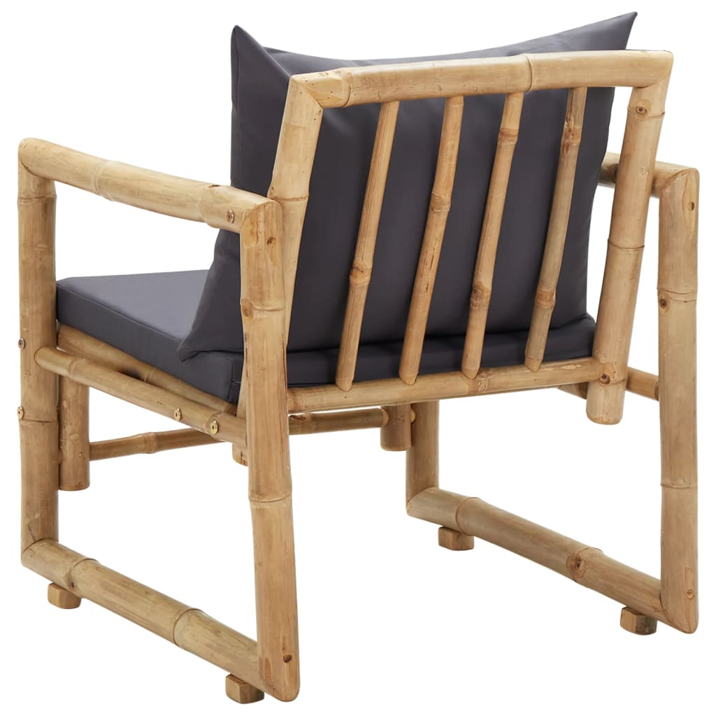 Garden Chairs With Cushions 2 Pcs Bamboo