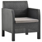 Garden Chair With Cushion Anthracite 63X65X76 Cm Pp Rattan