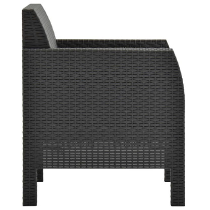 Garden Chair With Cushion Anthracite 63X65X76 Cm Pp Rattan