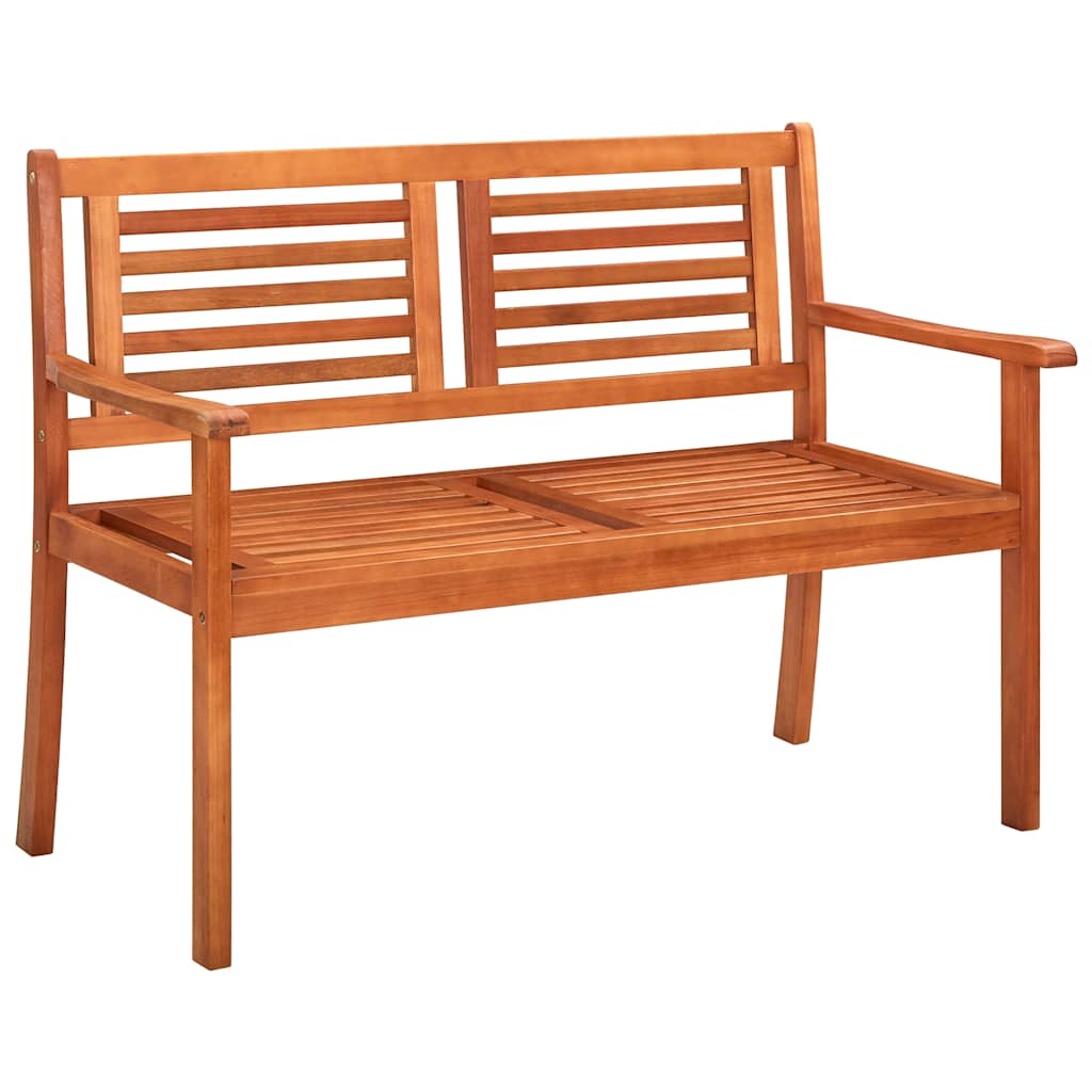 2-Seater Garden Bench With Cushion Solid Eucalyptus Wood