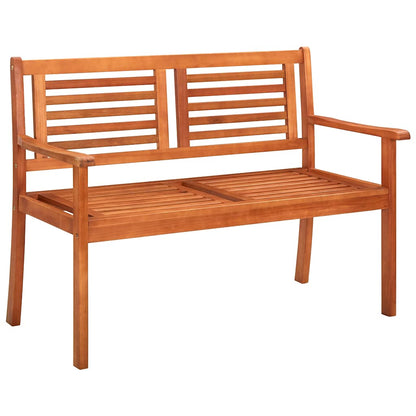 2-Seater Garden Bench With Cushion Solid Eucalyptus Wood