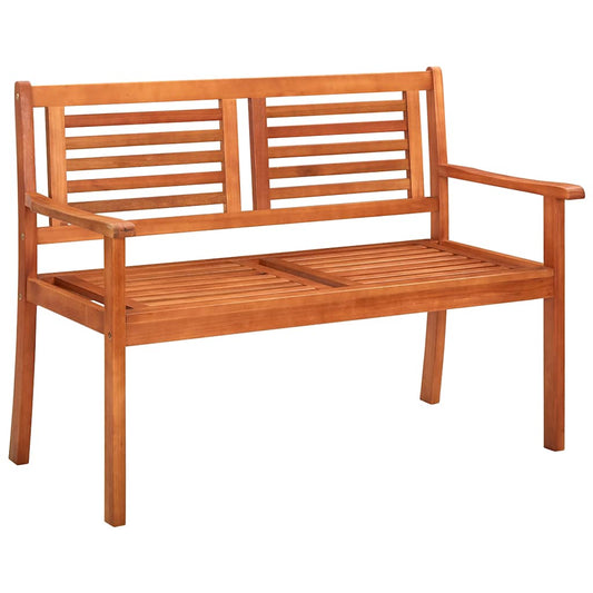 2-Seater Garden Bench With Cushion Solid Eucalyptus Wood
