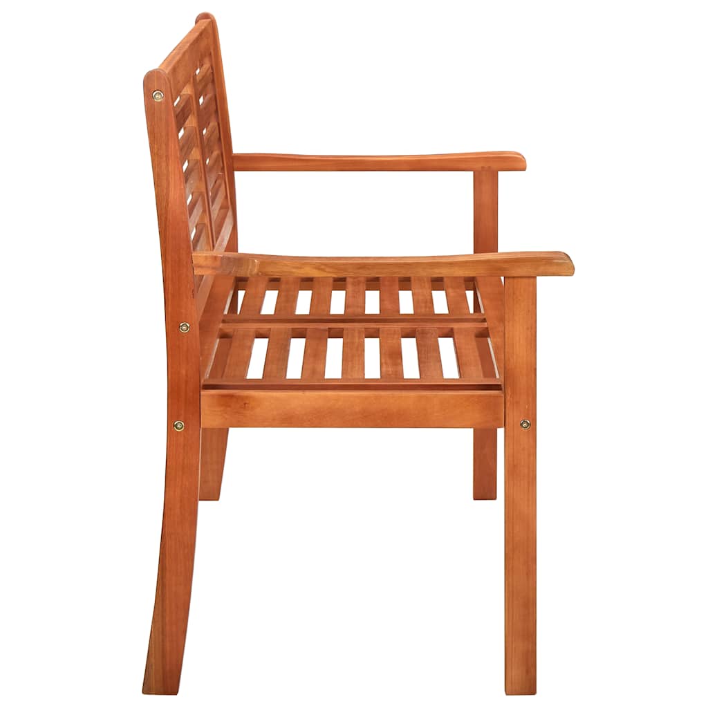 2-Seater Garden Bench With Cushion Solid Eucalyptus Wood