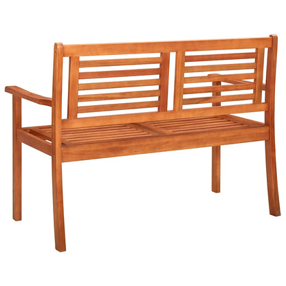2-Seater Garden Bench With Cushion Solid Eucalyptus Wood