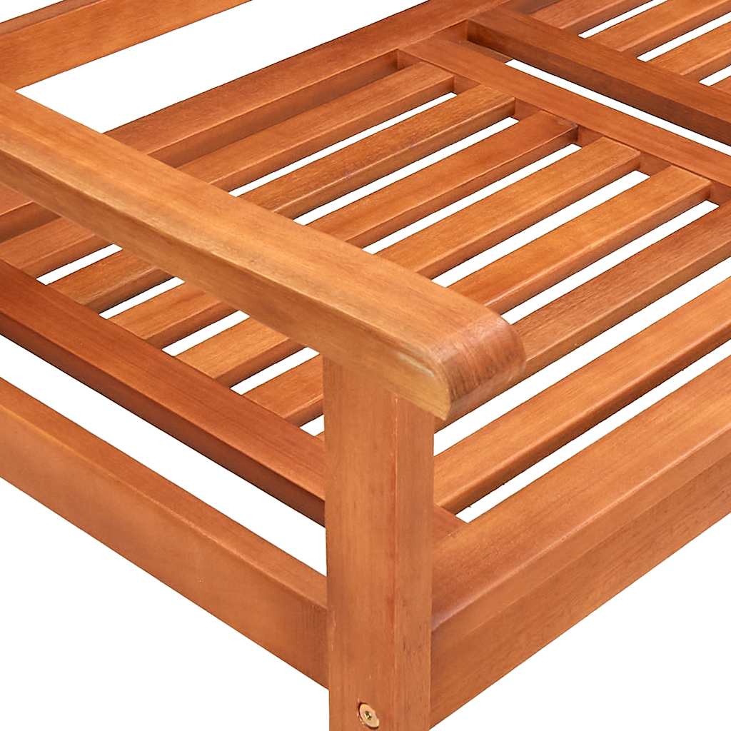 2-Seater Garden Bench With Cushion Solid Eucalyptus Wood