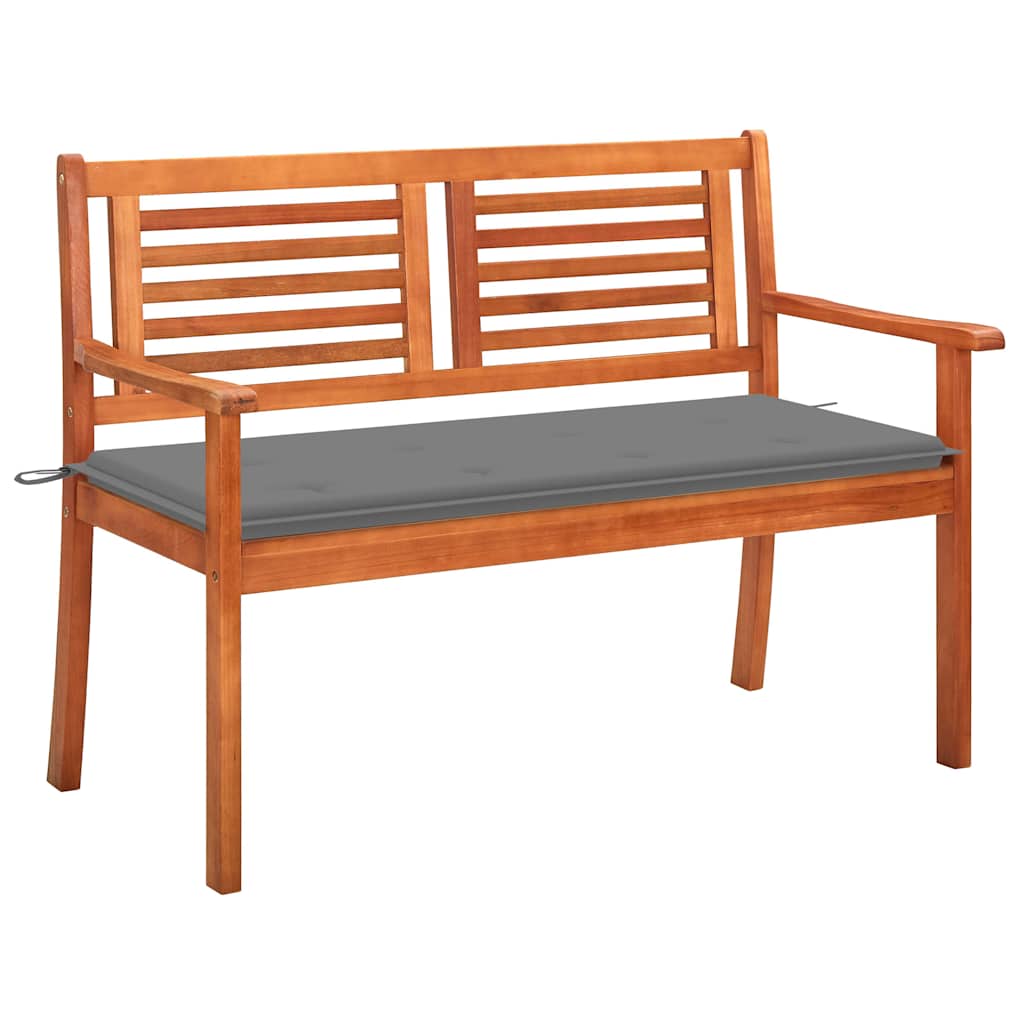 2-Seater Garden Bench With Cushion Solid Eucalyptus Wood