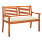 2-Seater Garden Bench With Cushion Solid Eucalyptus Wood
