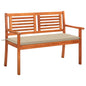 2-Seater Garden Bench With Cushion Solid Eucalyptus Wood