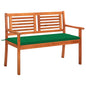 2-Seater Garden Bench With Cushion Solid Eucalyptus Wood