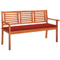 2-Seater Garden Bench With Cushion Solid Eucalyptus Wood