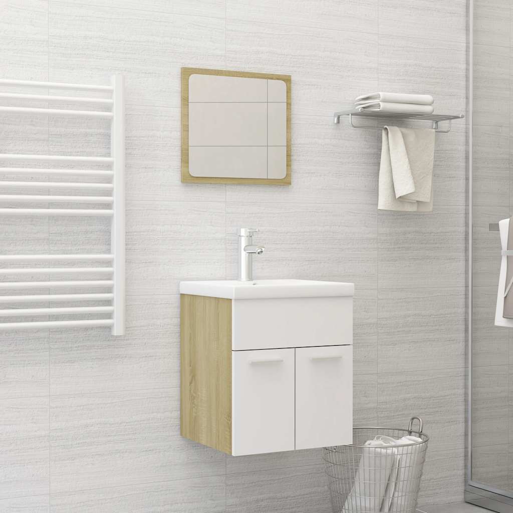 2 Piece Bathroom Furniture Set Engineered Wood