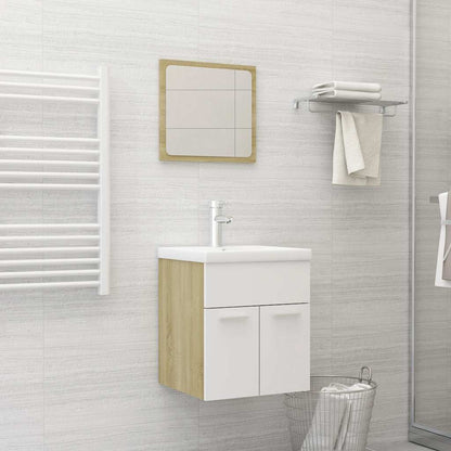 2 Piece Bathroom Furniture Set Engineered Wood