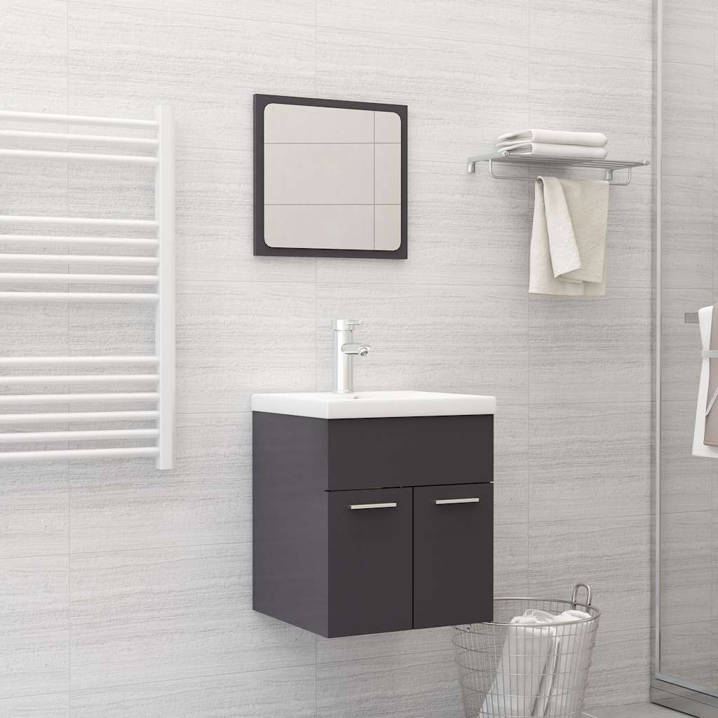 2 Piece Bathroom Furniture Set Engineered Wood